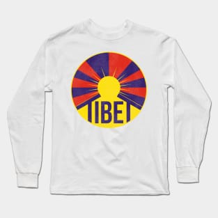 Vintage Tibet Flag Tourist Souvenir Long Sleeve T-Shirt